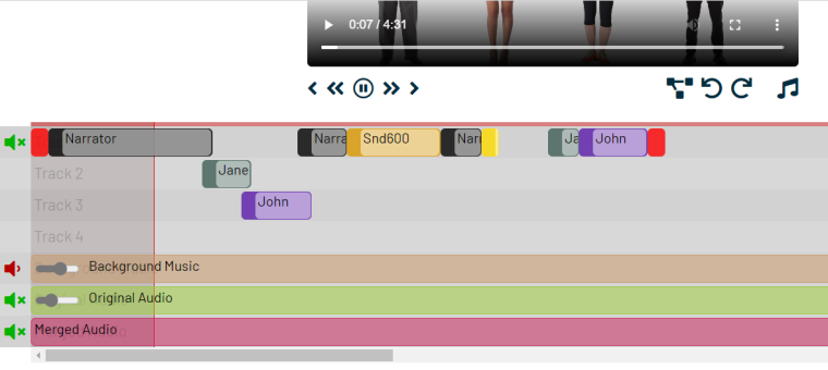 User interface of the Video Voiceover Wizard