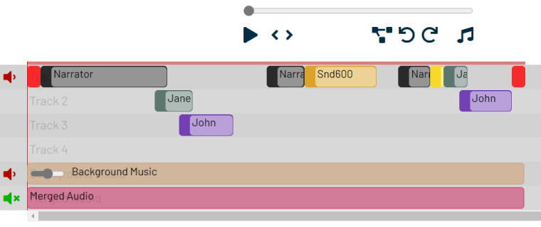 User interface of the Audio Mixer Wizard